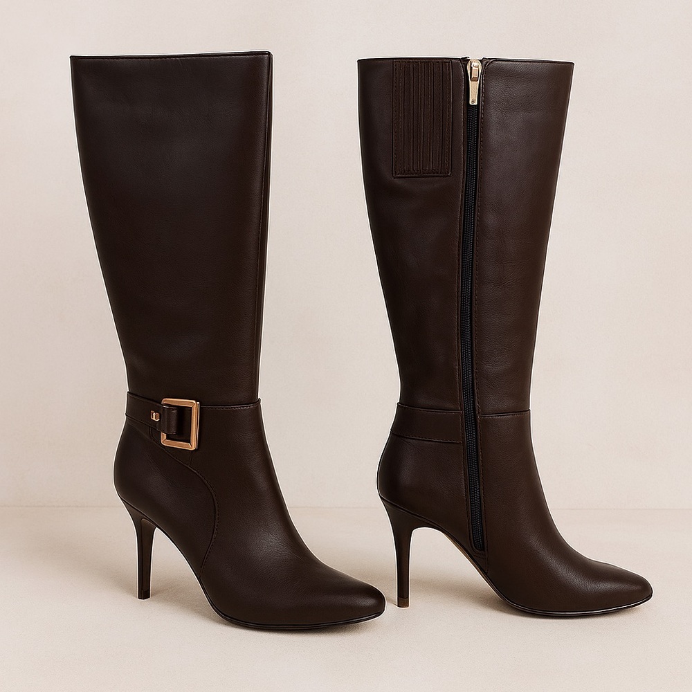 Calvin Klein Chocolate Heeled Boots